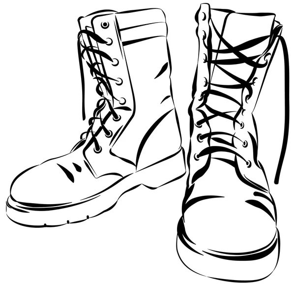 combat boot drawing vectors 