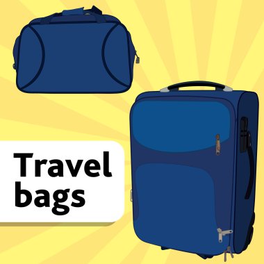 Couple blue travel bags