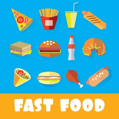 Fast food tarzında düz bir dizi sanat