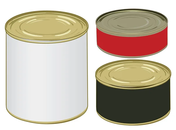 Conjunto de latas de etiquetas coloridas de alumínio para assinar seu texto — Vetor de Stock