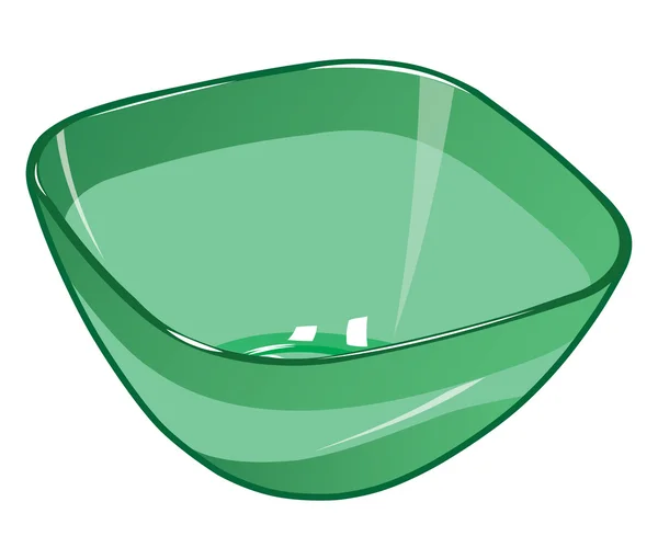 Green empty plastic salad bowl — 스톡 벡터