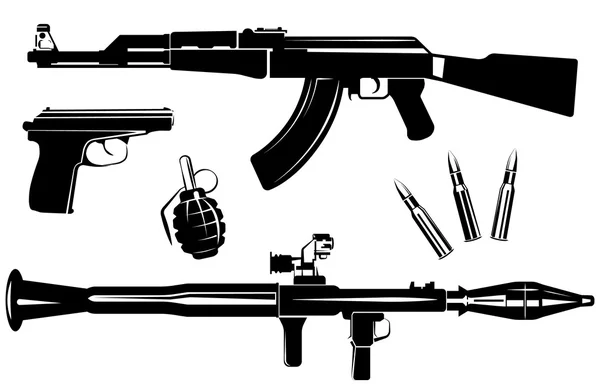 Ensemble d'armes à feu — Image vectorielle