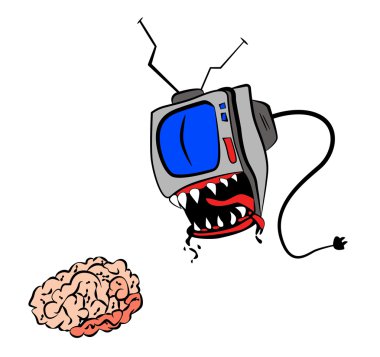 TV eat your brain clipart