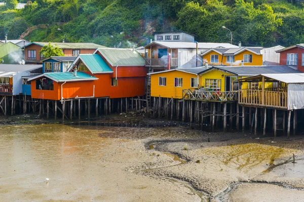 Castro, Chiloe Adası (Şili içinde Palafitos (Uzunbacak evleri))