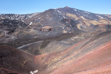 Etna yanardağı kraterler Sicilya, İtalya