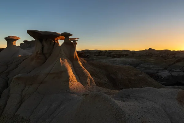 Wings Rock Formation Sunrise Bisti Zin Wilderness Area New Mexico — 스톡 사진
