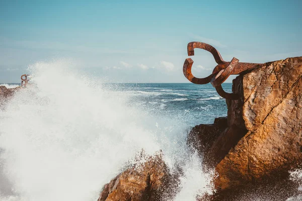 Sculptura Comb Wind Din Donostia San Sebastian Spania — Fotografie, imagine de stoc