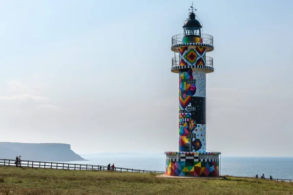 Phare Ajo Cape Mer Cantabrique Cantabrie Espagne — Photo