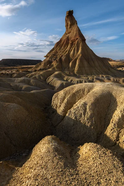 西班牙纳瓦拉Bardenas Reales的卡斯蒂利亚砂岩 — 图库照片