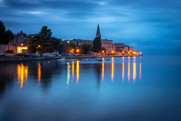 Vista Noturna Porec Croácia — Fotografia de Stock