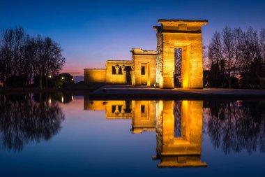 Temple of Debod at dusk, Madrid, Spain clipart
