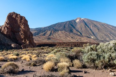 Teide volkanının zirvesi, Teide Ulusal Parkı, Tenerife Adası, İspanya