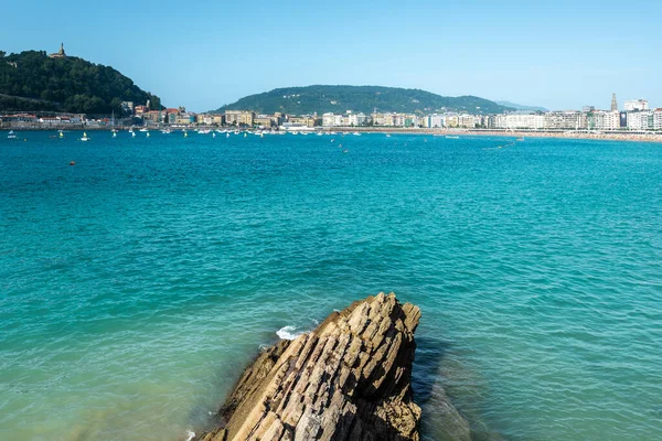 Bucht Von San Sebastian Vom Pico Del Oro Spanien — Stockfoto