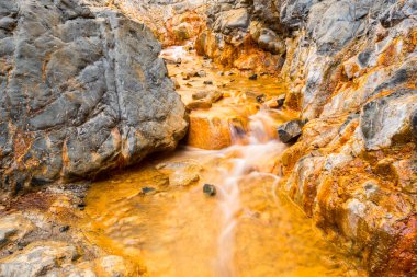 Gorge with colorful creek, Caldera de Taburiente, La Palma clipart