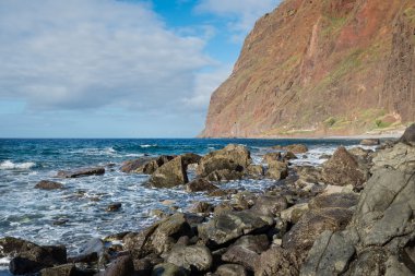 Cabo Girao cliff aşağıdan, Madeira Adası, Portekiz
