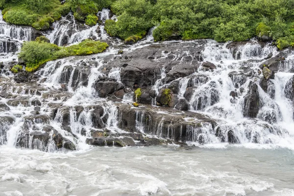 Hraunfossar vattenfall, Island — Stockfoto
