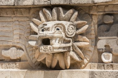 Ayrıntı Quetzalcoatl temple, Teotihuacan (Meksika)