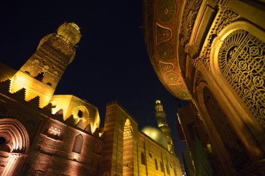Qalawun complex at night, islamic Cairo, Egypt clipart