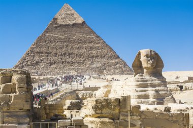 Sfenks ve Khafre, Giza, Mısır Piramidi