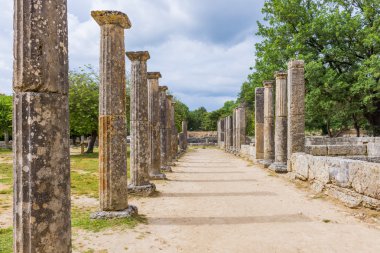 Palaistra (gerekçesiyle güreş), Olympia, Yunanistan, antik kentin kalıntıları