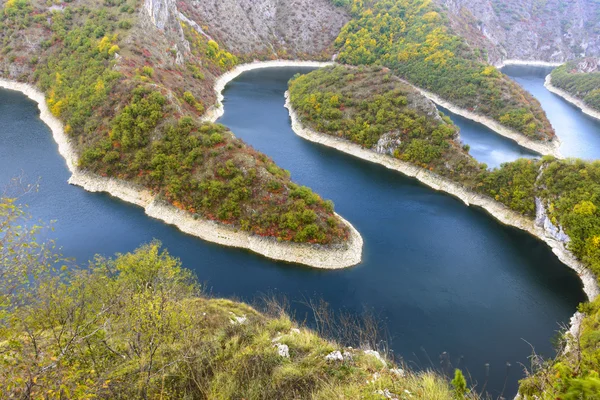 Meandr řeky Uvac, Srbsko — Stock fotografie