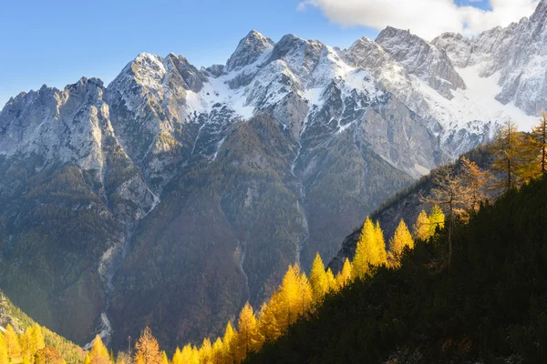 Skalnaté hory v národním parku Triglav, Slovinsko — Stock fotografie