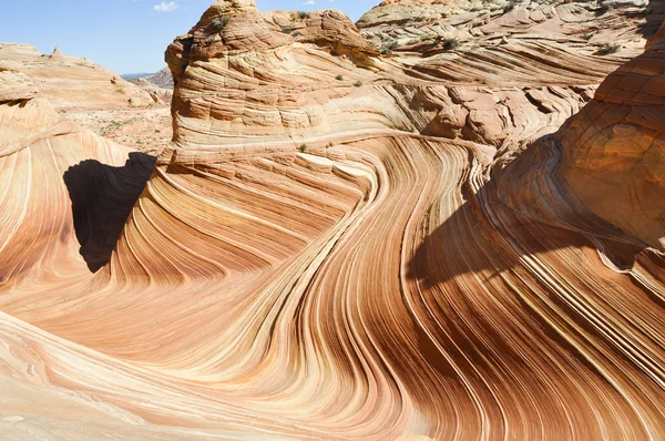 The Wave, sandstone in Coyote Buttes North (Arizona) — Stock Photo, Image