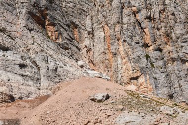 Talus, dağlık bir bölgede, sarp bir uçurumun dibinde.