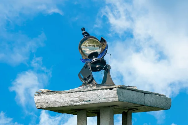 Spherical Glass Meteorological Sunshine Recorder Heliograph Weather Station Sky — Stock Photo, Image