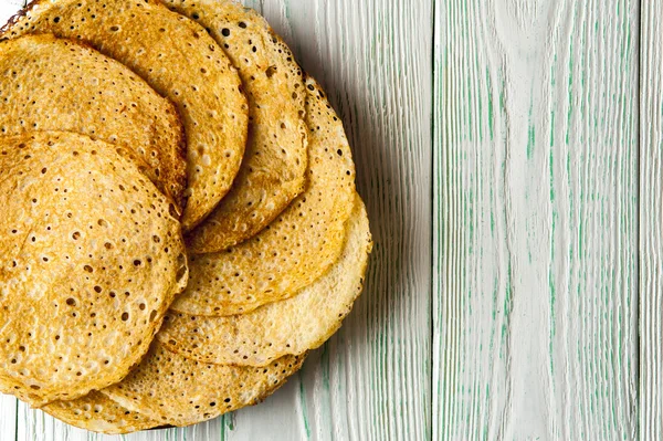 Homemade pancakes on plate — Stock Photo, Image