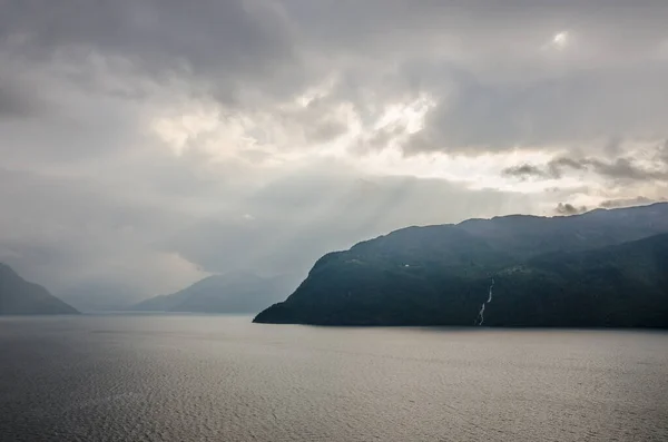 Fjord Faller Mulen Dag Norge — Stockfoto