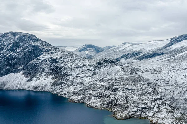Вид Туманного Горного Озера Норвегия — стоковое фото