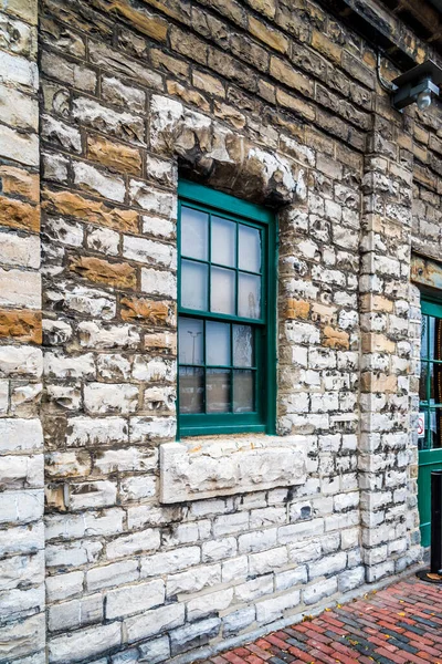 Janela Parede Pedra Toronto Canadá — Fotografia de Stock