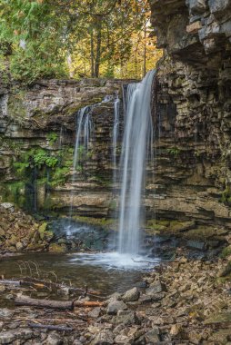 Sonbahar günü Hilton Falls Parkı 'nda şelale
