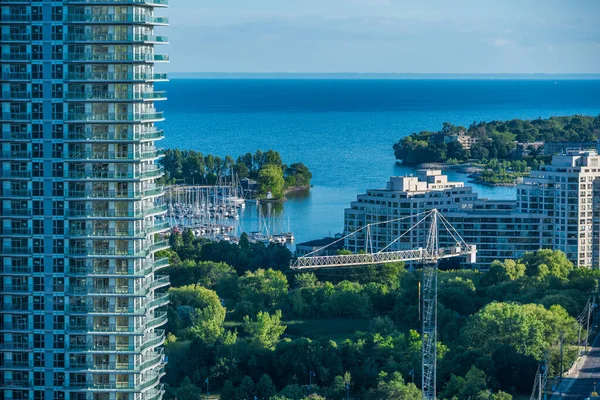 Widok Budynki Nad Jeziorem Ontario Toronto Kanada — Zdjęcie stockowe