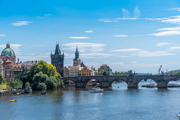 Pohled Prahu Malá Strana Vltava Létě — Stock fotografie