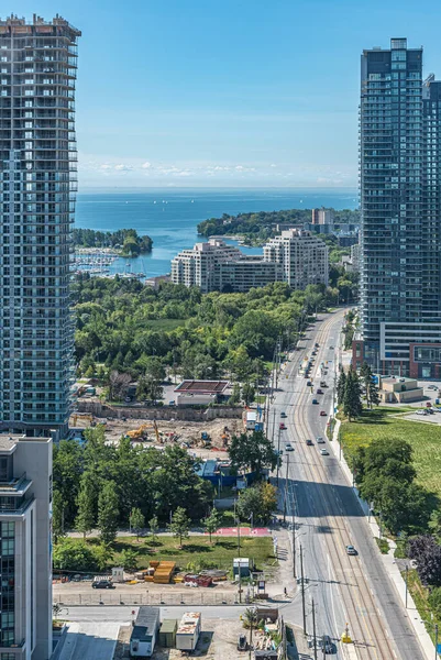 Uitzicht Flatgebouwen Aan Het Ontario Meer Toronto Canada — Stockfoto