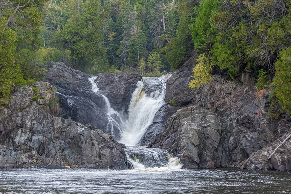 Cascading Water Rocks High Falls Superior Lake — Stock Photo, Image