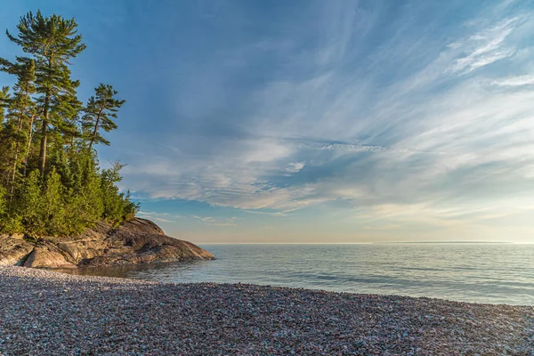 Puesta Sol Sobre Superficie Del Hermoso Lago Superior —  Fotos de Stock