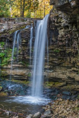 Sonbahar günü Hilton Falls Parkı 'nda şelale