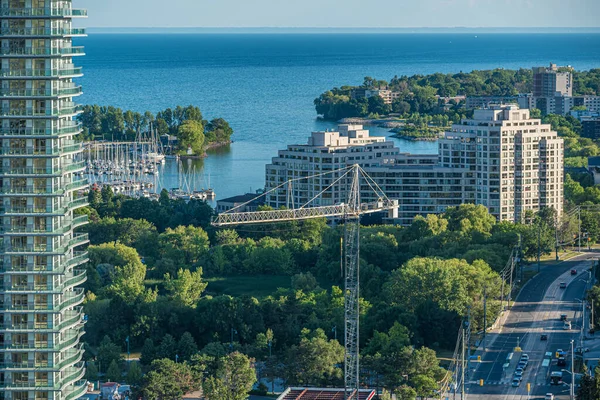 Widok Budynki Nad Jeziorem Ontario Toronto Kanada — Zdjęcie stockowe