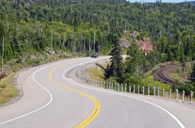 TransCanada highway along Superior Lake shore clipart