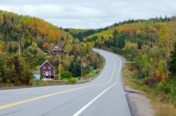 Endlose Straße im Herbst. — Stockfoto