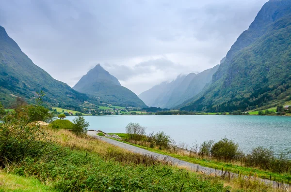 Výhledem na fjord. Norsko. — Stock fotografie