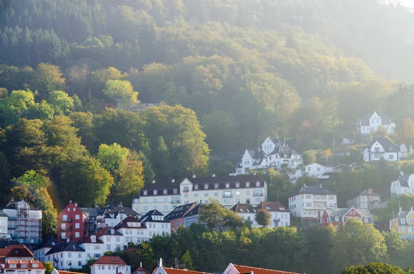 Small houses on hills — Stock Photo, Image