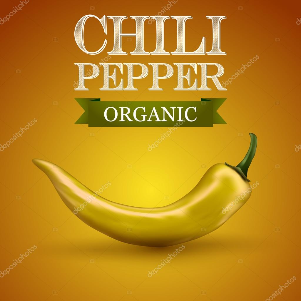 Chili pepper yellow on a yellow, vector illustration.