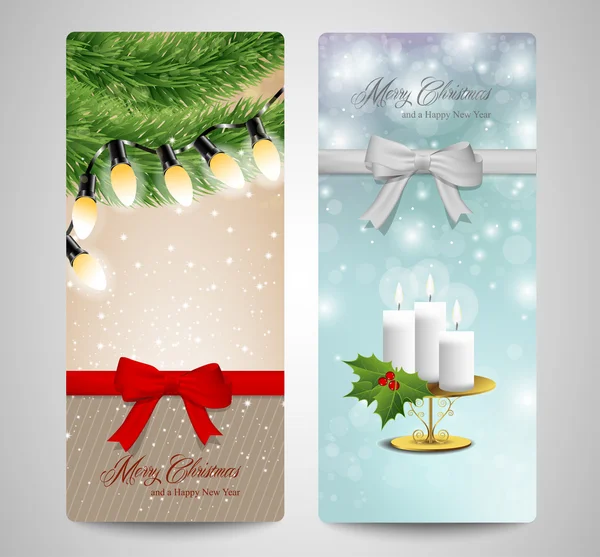 Σύνολο δύο Χριστουγεννιάτικες κάρτες — Διανυσματικό Αρχείο
