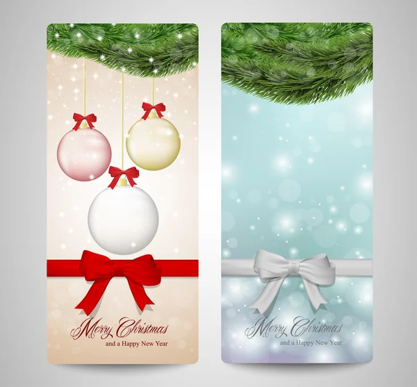 Σύνολο δύο κάρτες Χριστουγέννων με σπίθες — Διανυσματικό Αρχείο