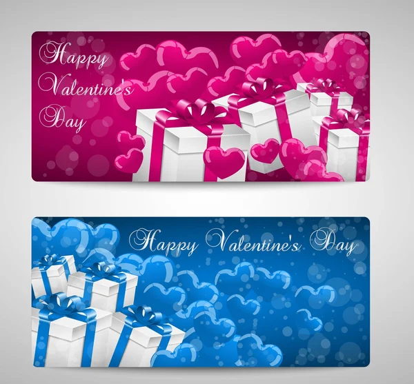 Set of two Valentines day card — Stock Vector