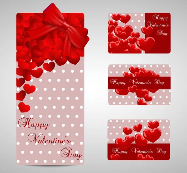 Spotty Valentines day cards — Stock Vector